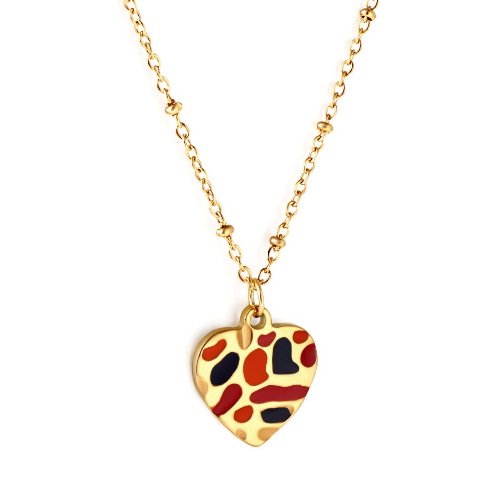 ASON Vintage Gold Color Heart Shape Charm Link Chain Pendant Necklace Stainless Steel For Women Fashion Jewelry Chokers asonjewelry